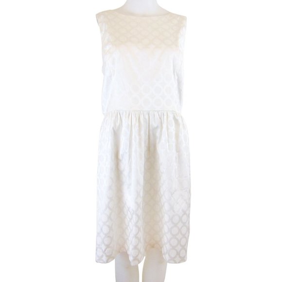 Kensie Ivory Shiny Circle Pattern Open Back Dress - Picture 2 of 4